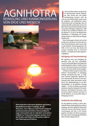 2011-11, Visionen, AGNIHOTRA Reinigung und Harmonisierung von Erde und Mensch